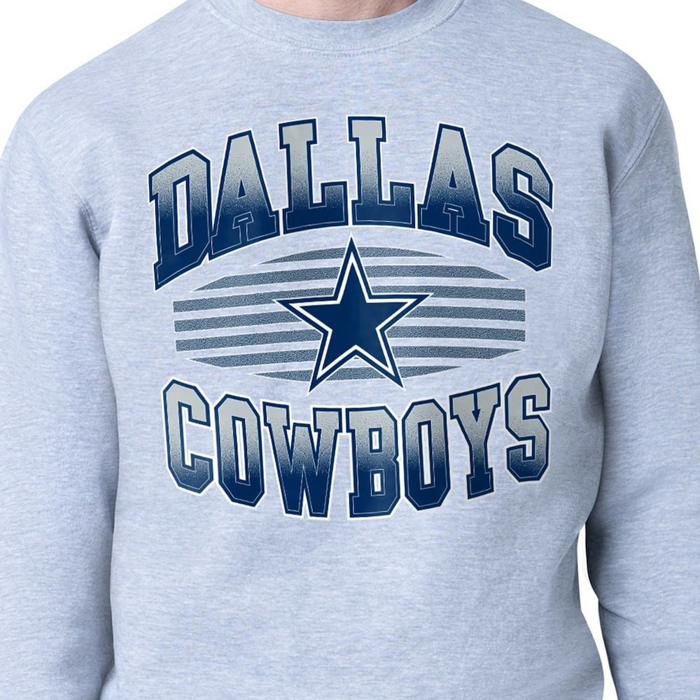 Dallas Cowboys Starter Team Grit Graphic Fleece Pullover Sweatshirt - Heather Gray online