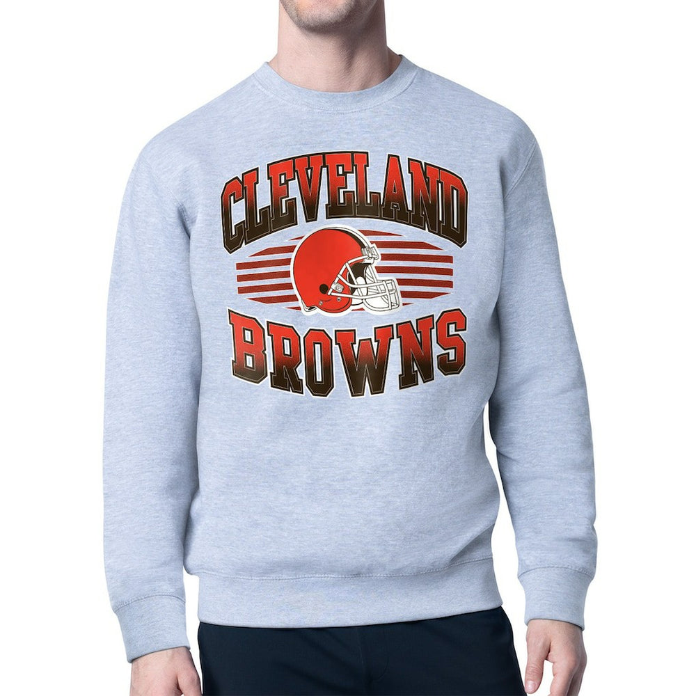 Cleveland Browns Starter Team Grit Graphic Fleece Pullover Sweatshirt - Heather Gray discount