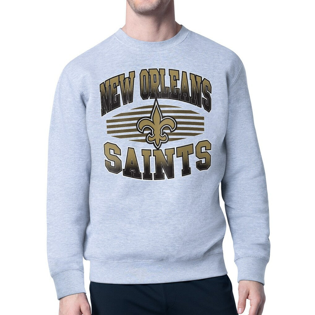 New Orleans Saints Starter Team Grit Graphic Fleece Pullover Sweatshirt - Heather Gray online