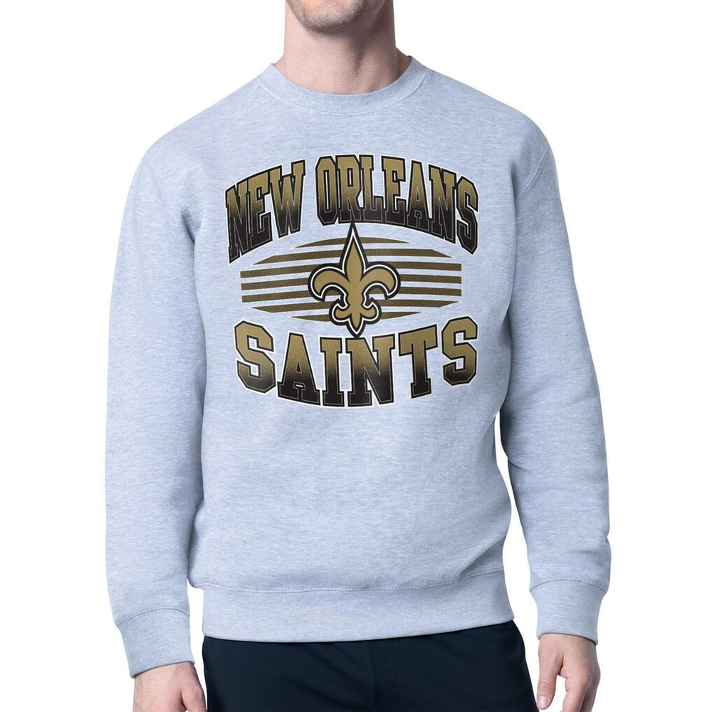 New Orleans Saints Starter Team Grit Graphic Fleece Pullover Sweatshirt - Heather Gray online