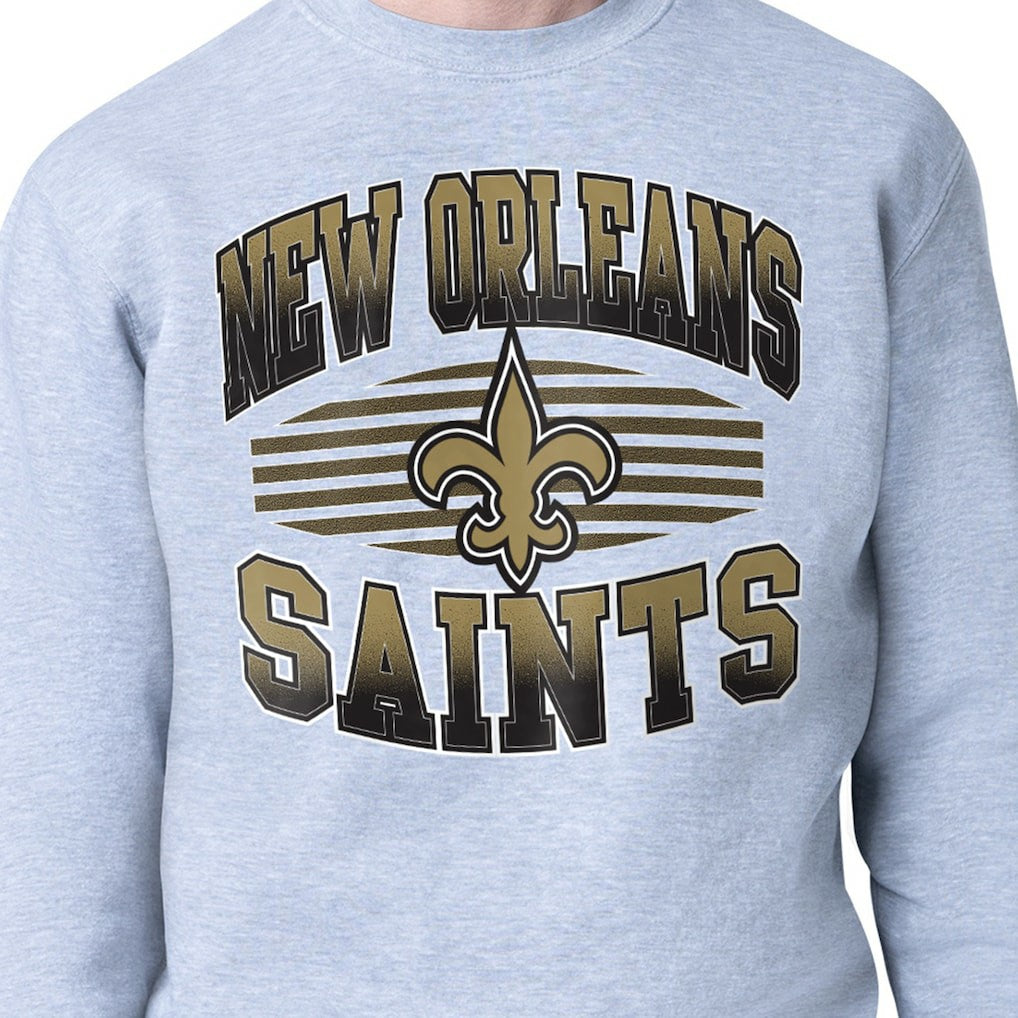 New Orleans Saints Starter Team Grit Graphic Fleece Pullover Sweatshirt - Heather Gray online