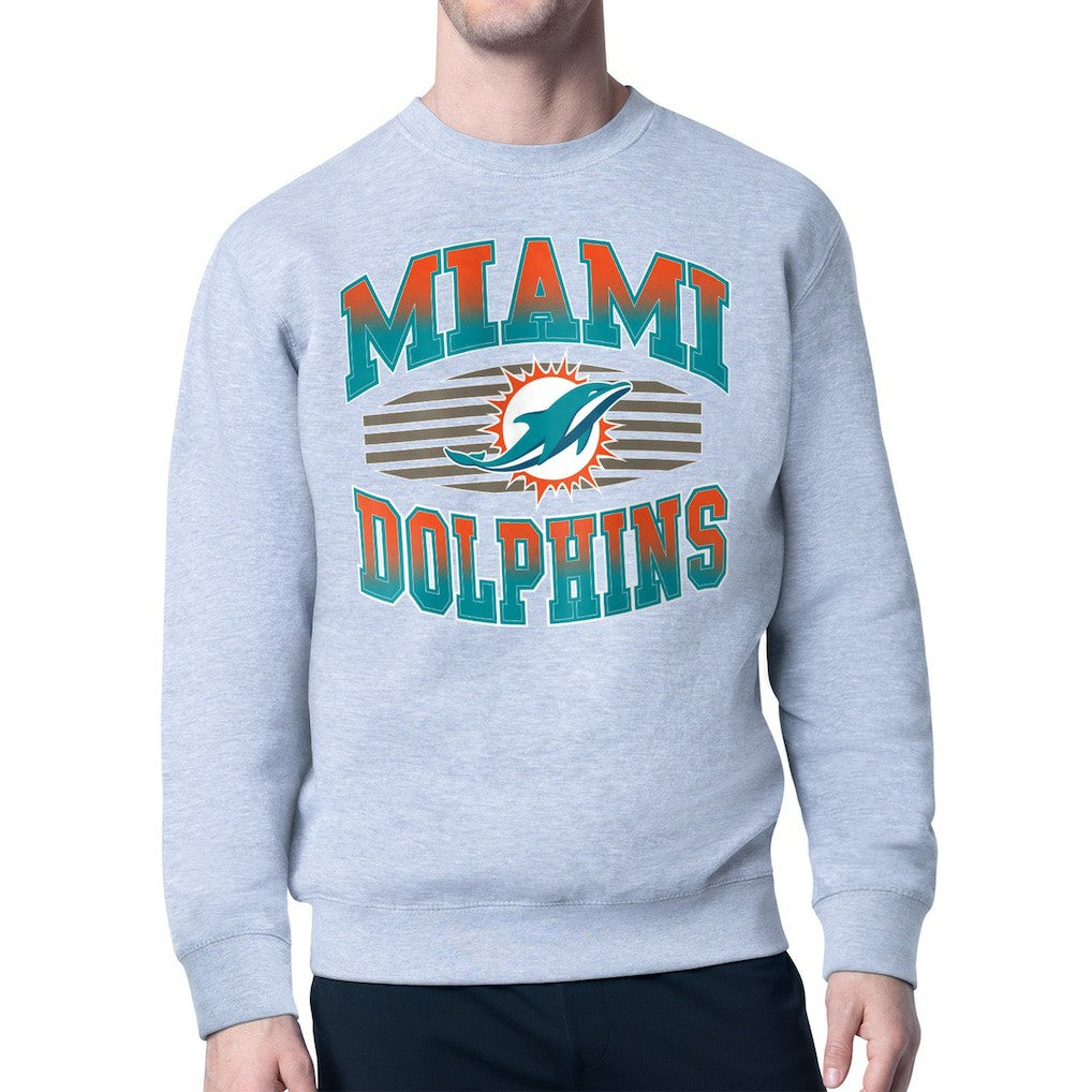 Miami Dolphins Starter Team Grit Graphic Fleece Pullover Sweatshirt - Heather Gray on sale