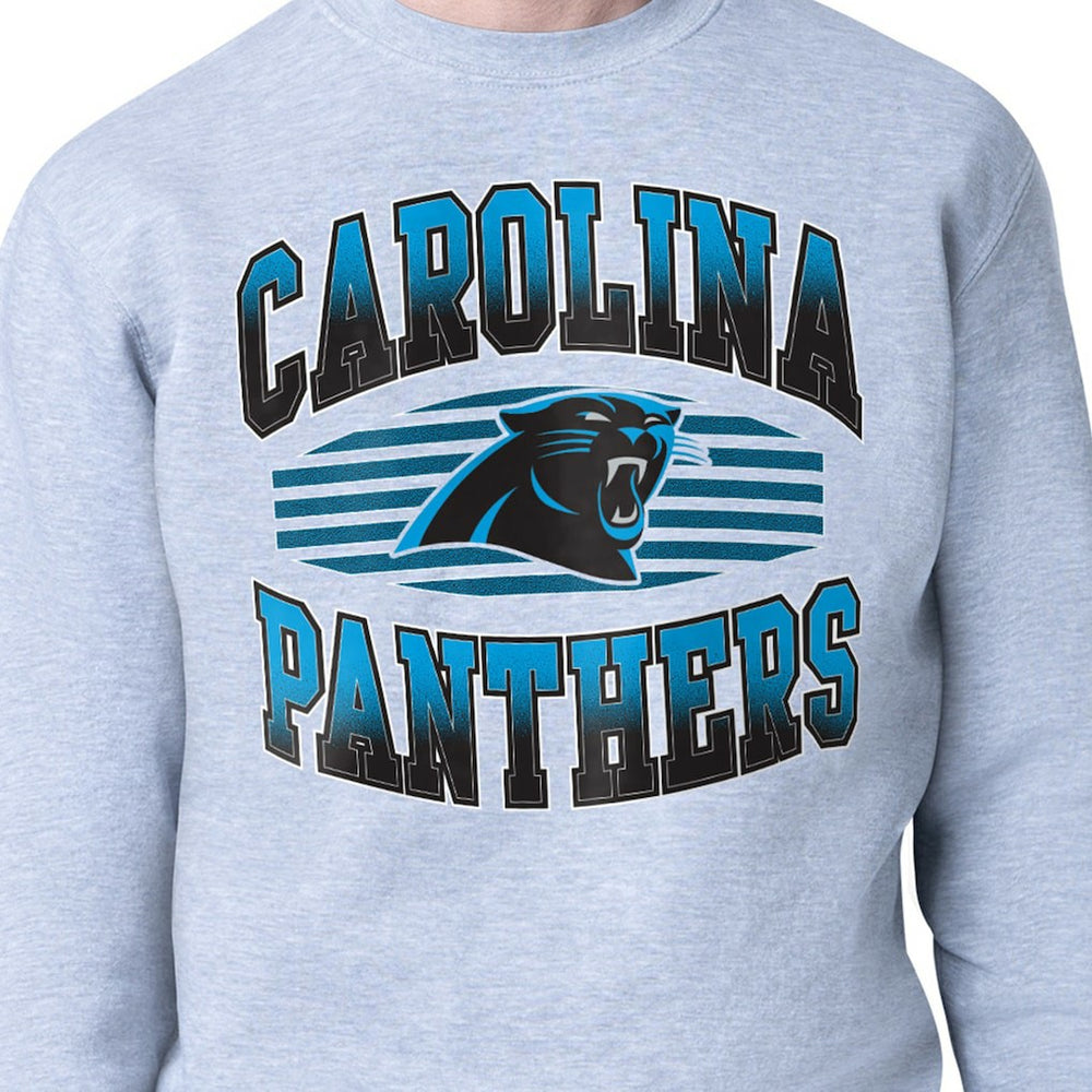 Carolina Panthers Starter Team Grit Graphic Fleece Pullover Sweatshirt - Heather Gray on sale