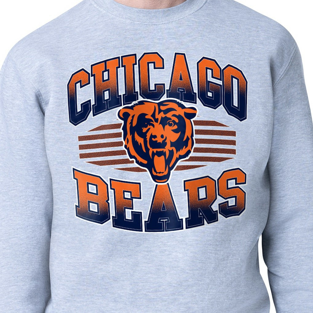 Chicago Bears Starter Team Grit Graphic Fleece Pullover Sweatshirt - Heather Gray online