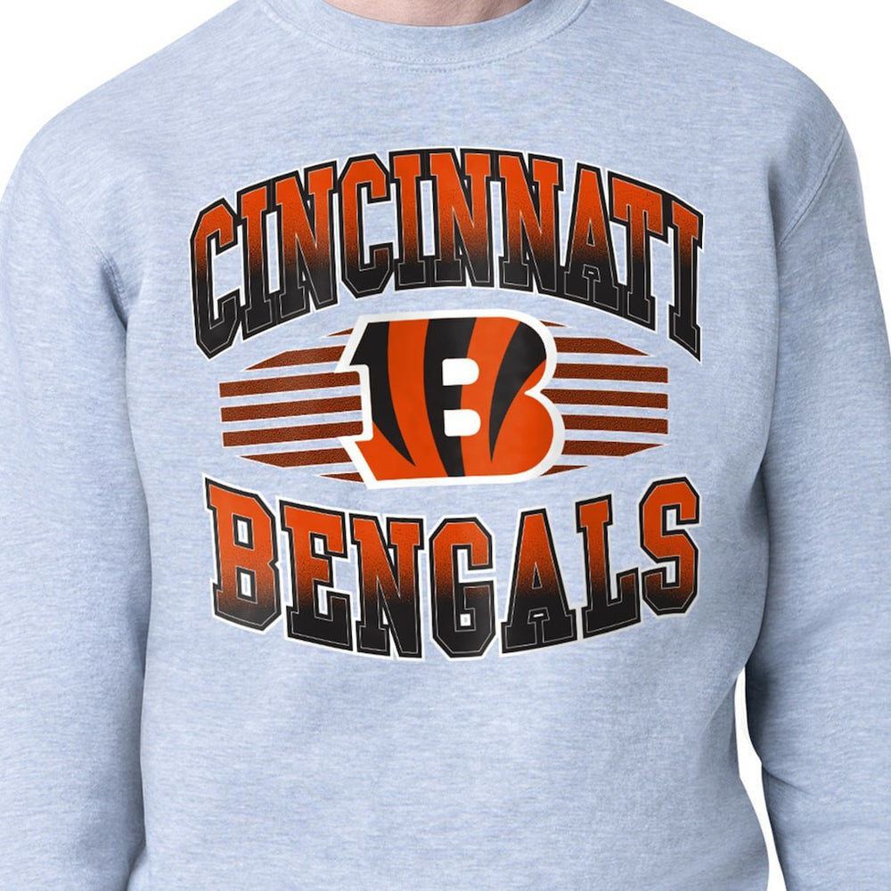Cincinnati Bengals Starter Team Grit Graphic Fleece Pullover Sweatshirt - Heather Gray for sale