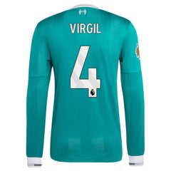 Virgil van Dijk Liverpool 2025/26 Third Long Sleeve Player Jersey - Green on sale