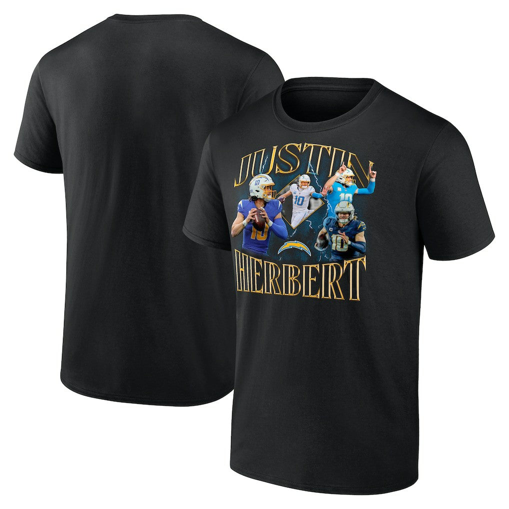 Justin Herbert Los Angeles Chargers Notorious Graphic T-Shirt - Black cheap