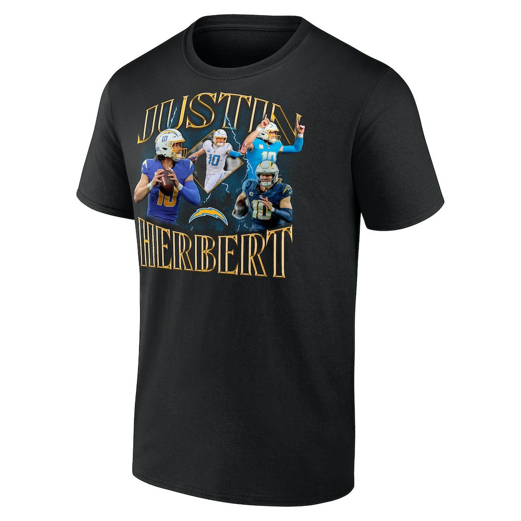 Justin Herbert Los Angeles Chargers Notorious Graphic T-Shirt - Black cheap