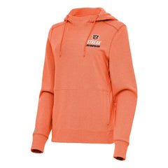Cincinnati Bengals Antigua Women's Streak Justice Pullover Hoodie - Heather Orange for sale