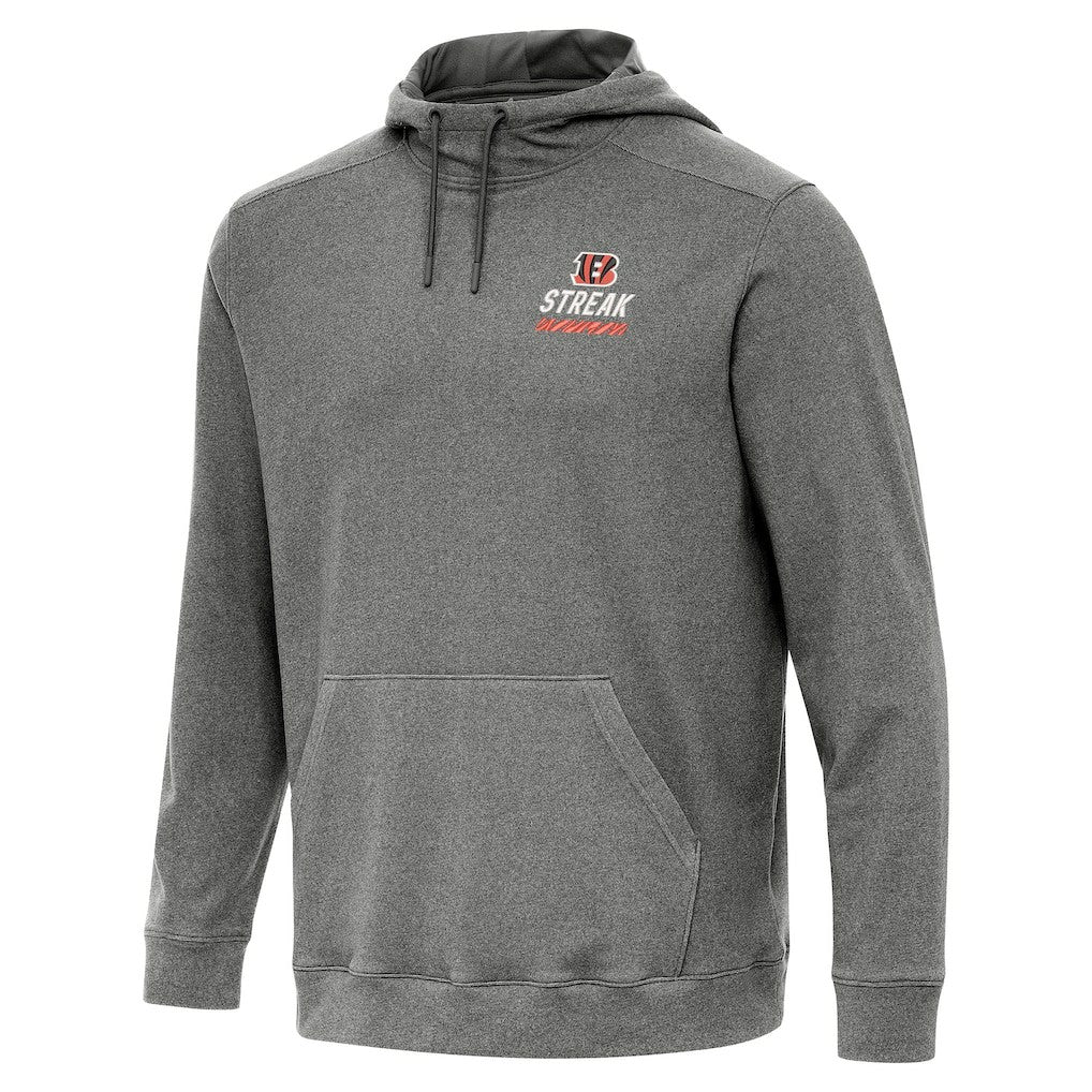 Cincinnati Bengals Antigua Streak Cloud Pullover Hoodie - Heather Black sale