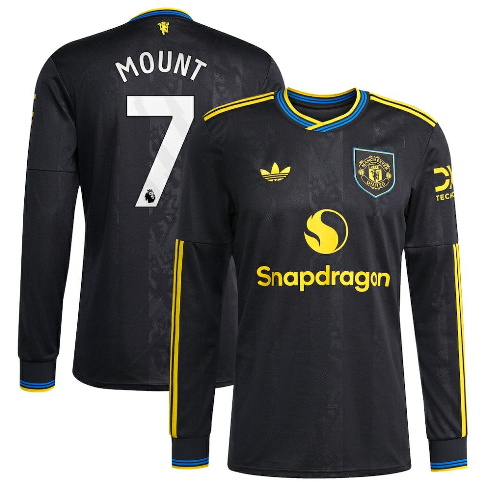 Mason Mount Manchester United 2025/26 Third Replica Long Sleeve Player Jersey - Black outlet
