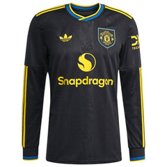 Kobbie Mainoo Manchester United 2025/26 Third Replica Long Sleeve Player Jersey - Black for sale