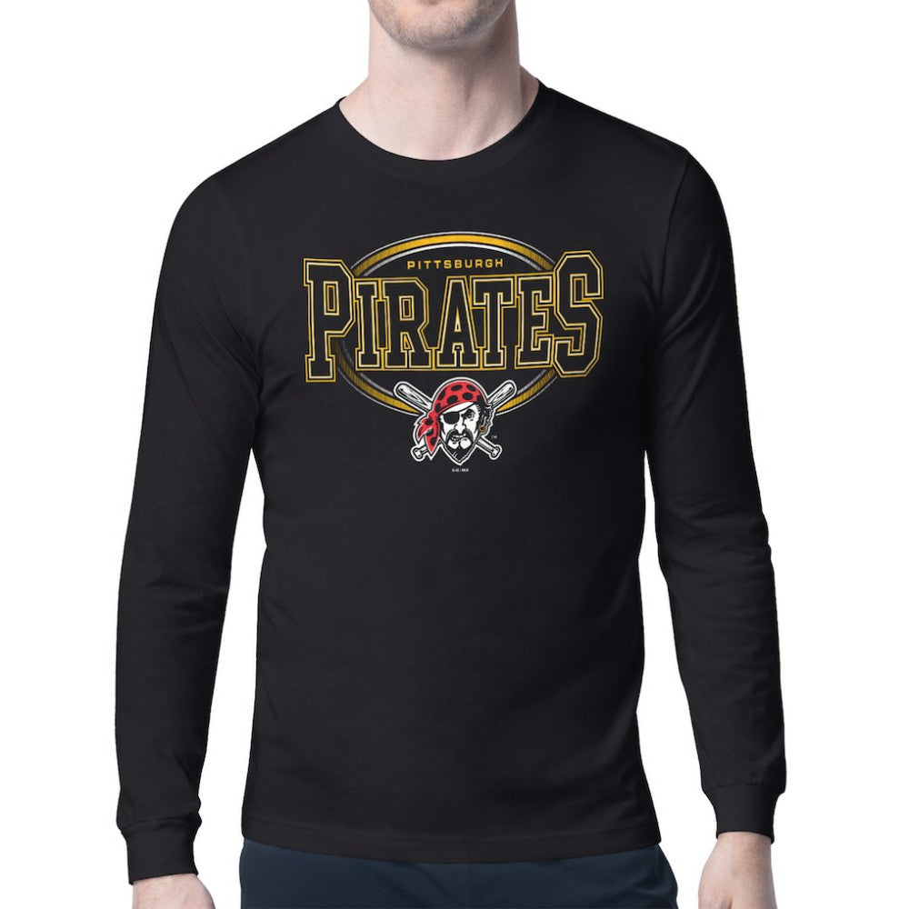 Pittsburgh Pirates Starter Team Track Graphic Long Sleeve T-Shirt Black