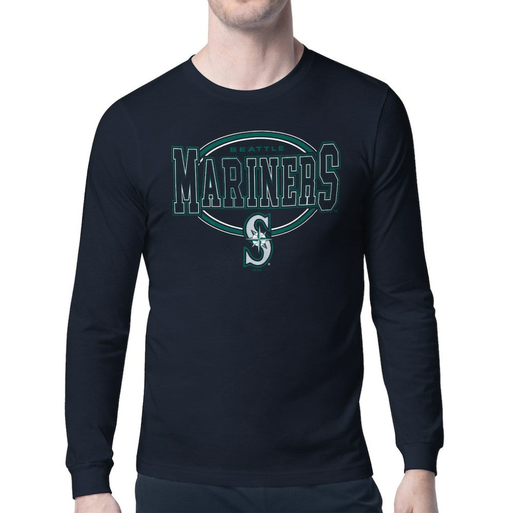 Seattle Mariners Starter Team Track Graphic Long Sleeve T-Shirt Navy