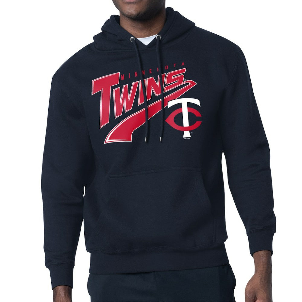 Minnesota Twins Starter Modern Tailsweep Fleece Tri-Blend Pullover Hoodie Navy