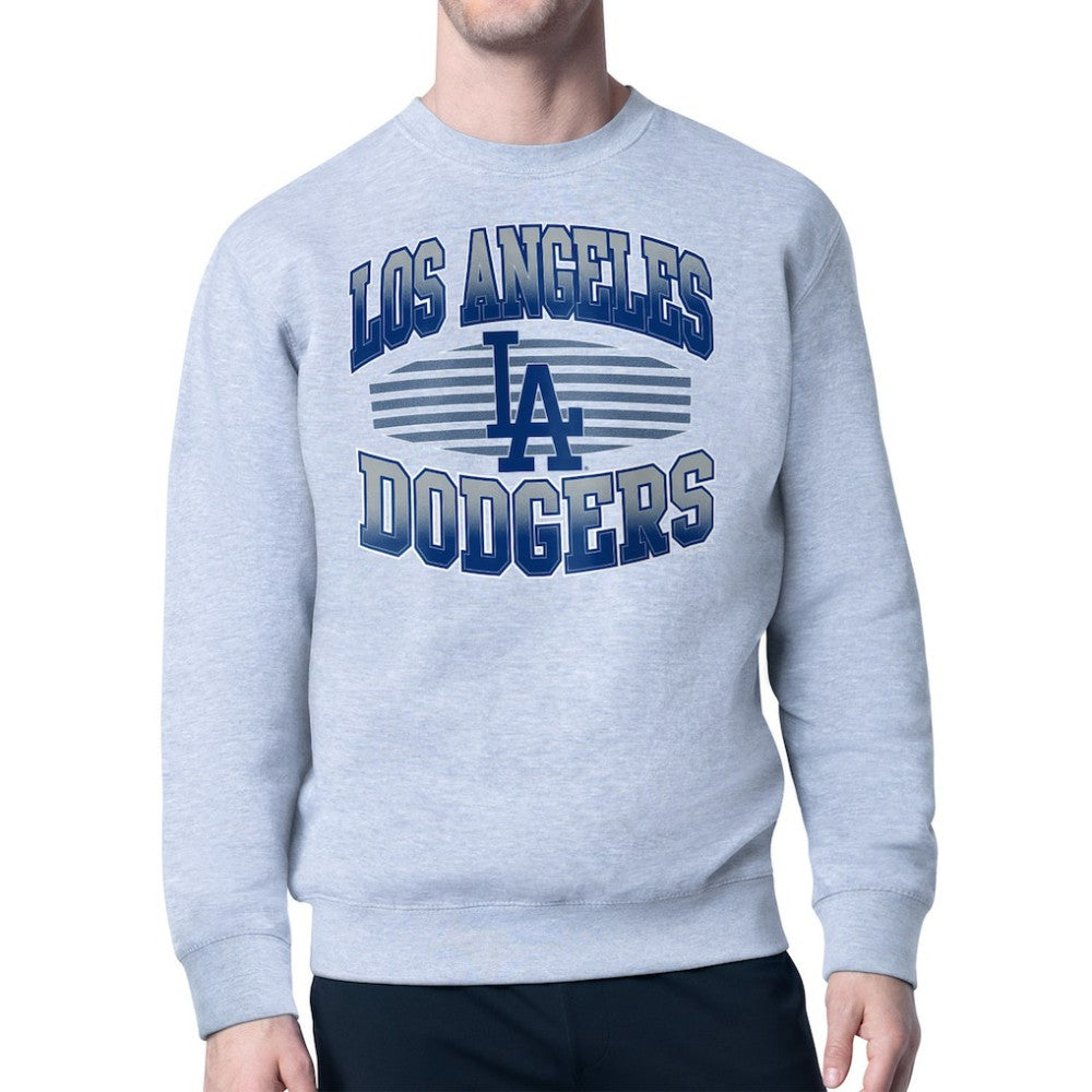 Los Angeles Dodgers Starter Team Grit Graphic Fleece Pullover Sweatshirt Heather Gray