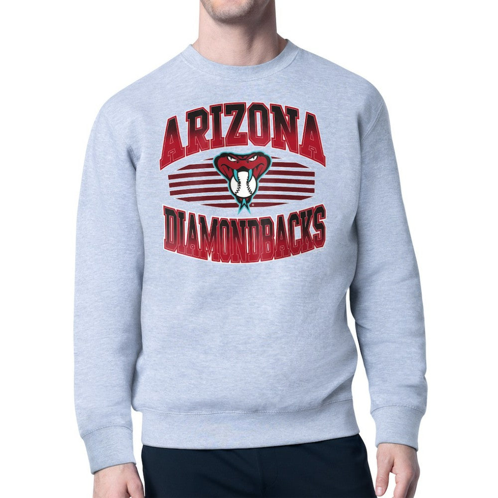 Arizona Diamondbacks Starter Team Grit Graphic Fleece Pullover Sweatshirt Heather Gray