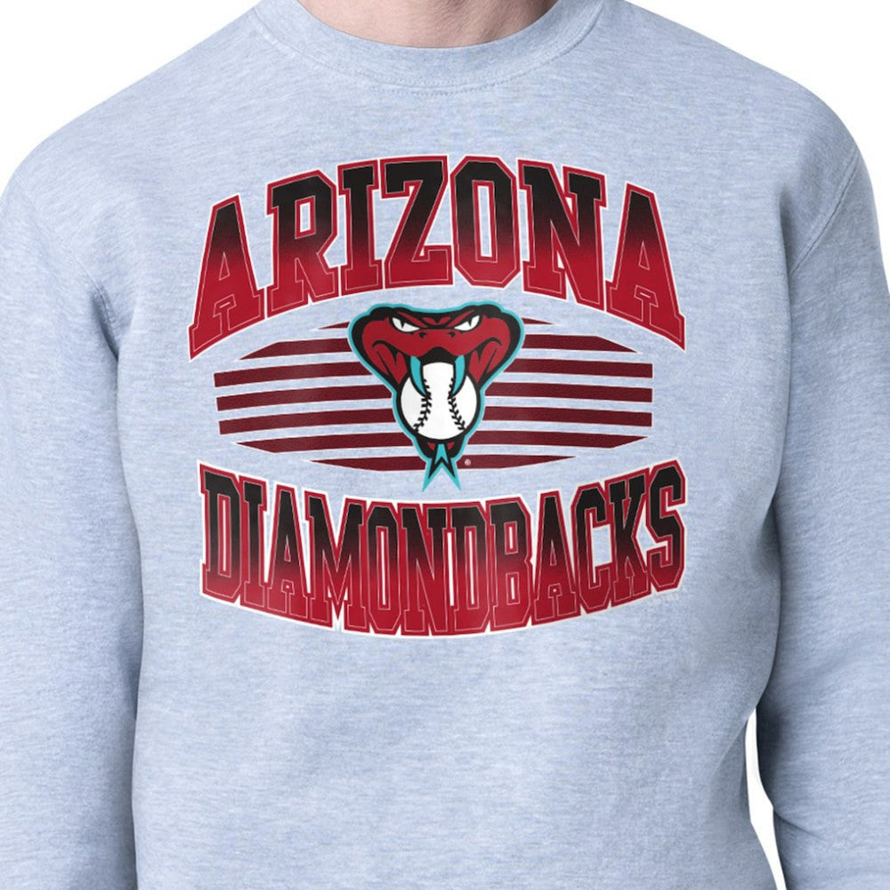Arizona Diamondbacks Starter Team Grit Graphic Fleece Pullover Sweatshirt Heather Gray