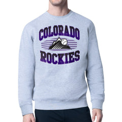 Colorado Rockies Starter Team Grit Graphic Fleece Pullover Sweatshirt Heather Gray
