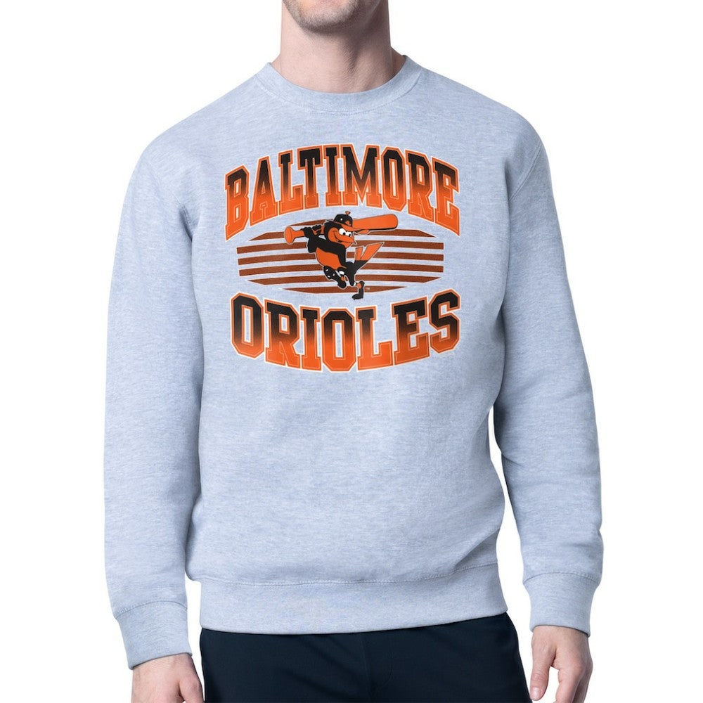 Baltimore Orioles Starter Team Grit Graphic Fleece Pullover Sweatshirt Heather Gray