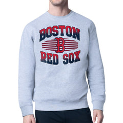 Boston Red Sox Starter Team Grit Graphic Fleece Pullover Sweatshirt Heather Gray