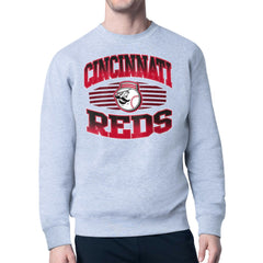 Cincinnati Reds Starter Team Grit Graphic Fleece Pullover Sweatshirt Heather Gray