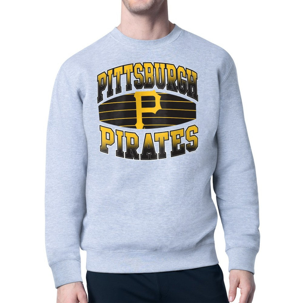 Pittsburgh Pirates Starter Team Grit Graphic Fleece Pullover Sweatshirt Heather Gray