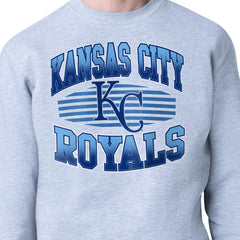 Kansas City Royals Starter Team Grit Graphic Fleece Pullover Sweatshirt Heather Gray