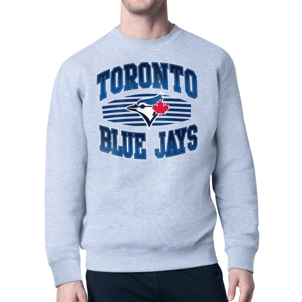 Toronto Blue Jays Starter Team Grit Graphic Fleece Pullover Sweatshirt Heather Gray