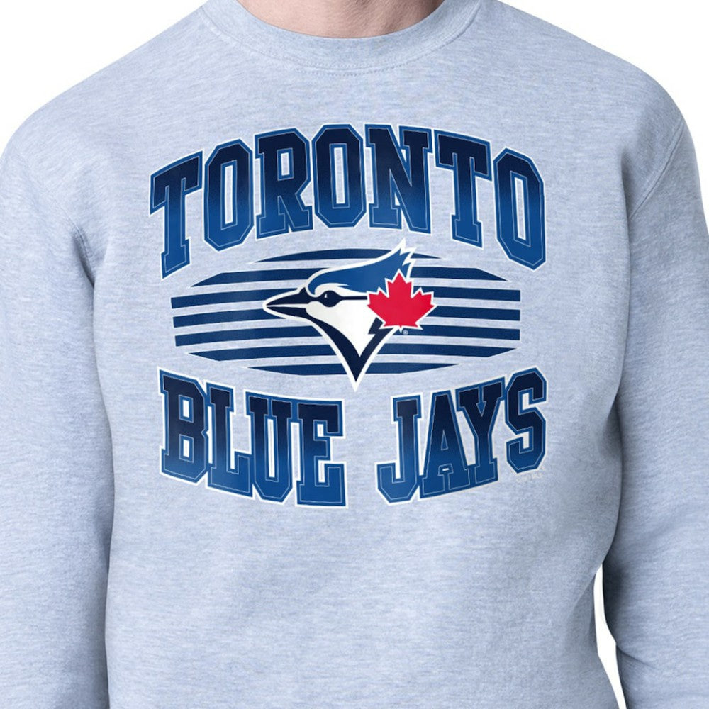 Toronto Blue Jays Starter Team Grit Graphic Fleece Pullover Sweatshirt Heather Gray