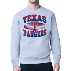 Texas Rangers Starter Team Grit Graphic Fleece Pullover Sweatshirt Heather Gray