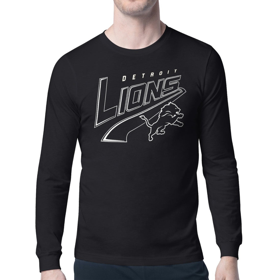 Detroit Lions Starter Modern Tailsweep Graphic Long Sleeve T-Shirt - Black outlet