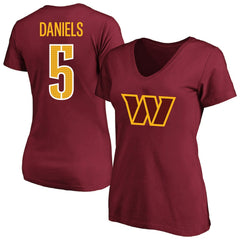 Jayden Daniels Washington Commanders Women's Plus Size Name & Number T-Shirt - Burgundy sale