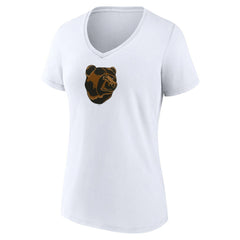 Boston Bruins Women's Primary Logo V-Neck T-Shirt - White T-shirts