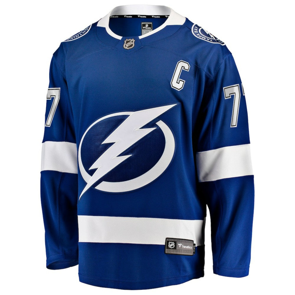 Victor Hedman Tampa Bay Lightning Fanatics Home Captain Patch Breakaway Jersey - Blue Jerseys