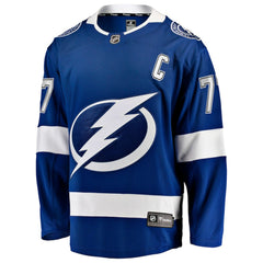 Victor Hedman Tampa Bay Lightning Fanatics Home Captain Patch Breakaway Jersey - Blue Jerseys