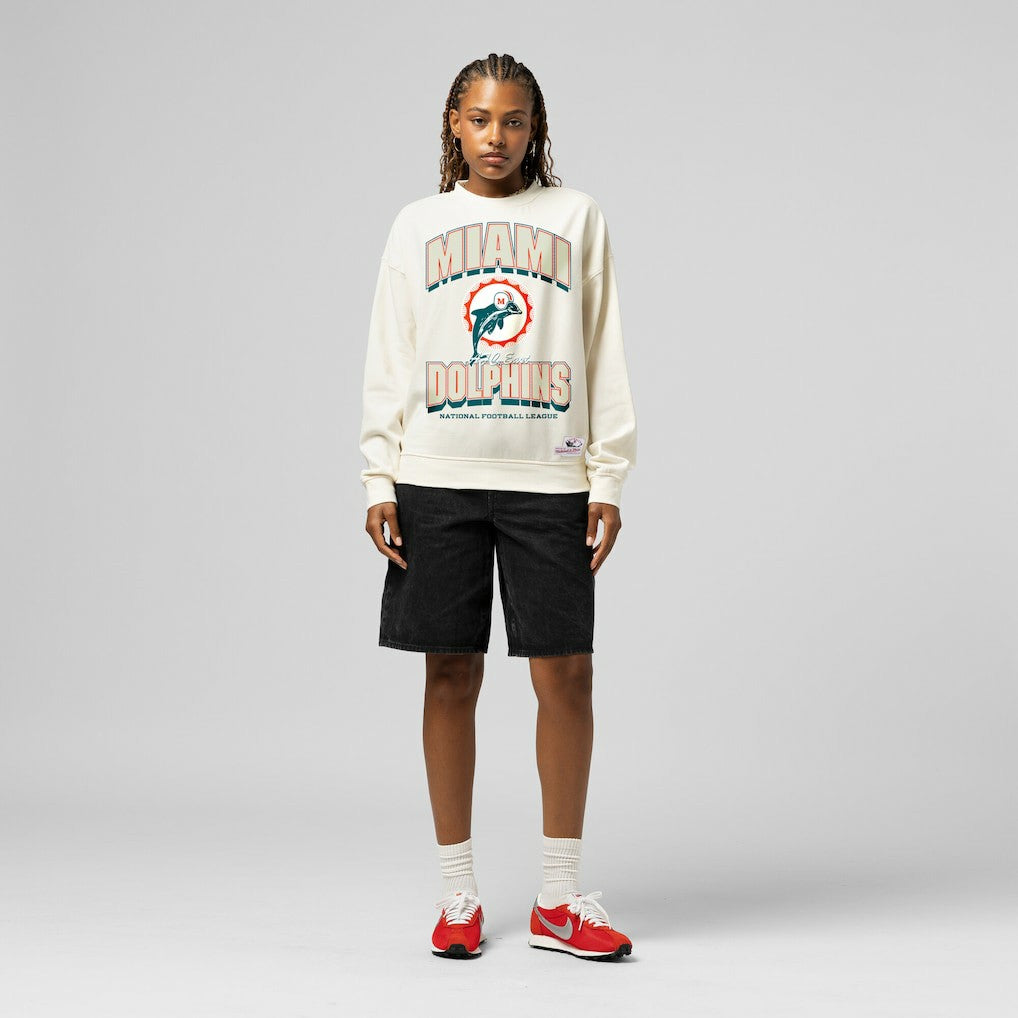 Miami Dolphins Women's Tonal Arch Sweatshirt - Cream on sale