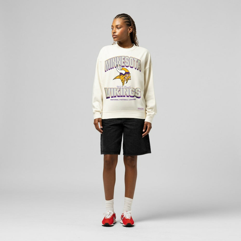 Minnesota Vikings Women's Tonal Arch Sweatshirt - Cream for sale