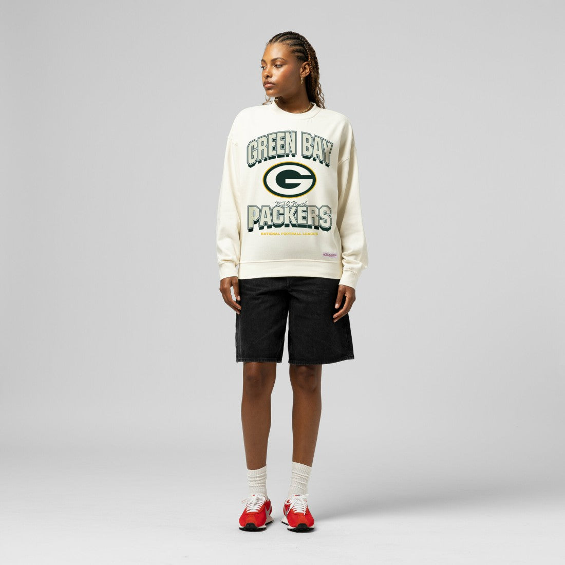 Green Bay Packers Women's Tonal Arch Sweatshirt - Cream outlet