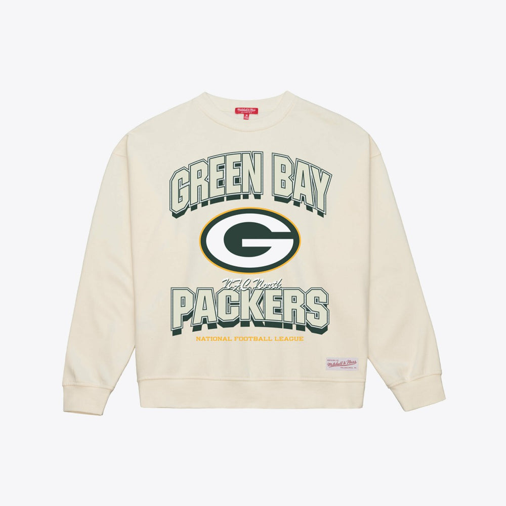 Green Bay Packers Women's Tonal Arch Sweatshirt - Cream outlet