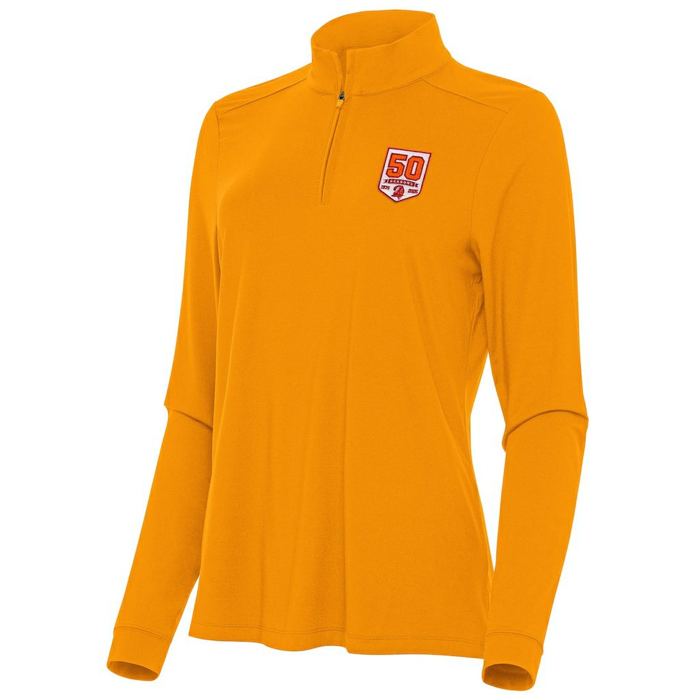 Tampa Bay Buccaneers Antigua Women's 50th Season Intent Quarter-Zip Sweatshirt - Orange for sale
