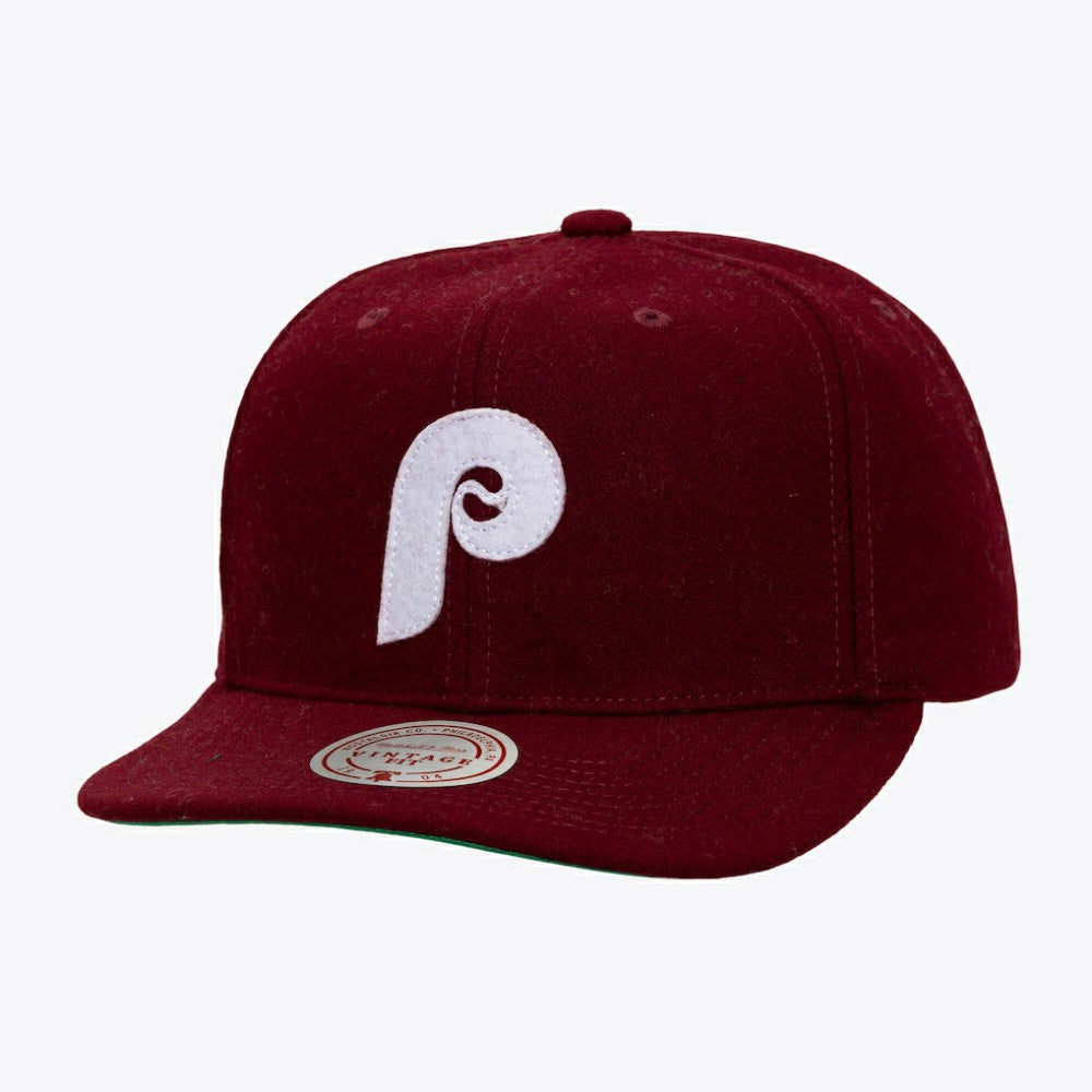 Philadelphia Phillies Vintage Fit Melton Wool Adjustable Hat Burgundy