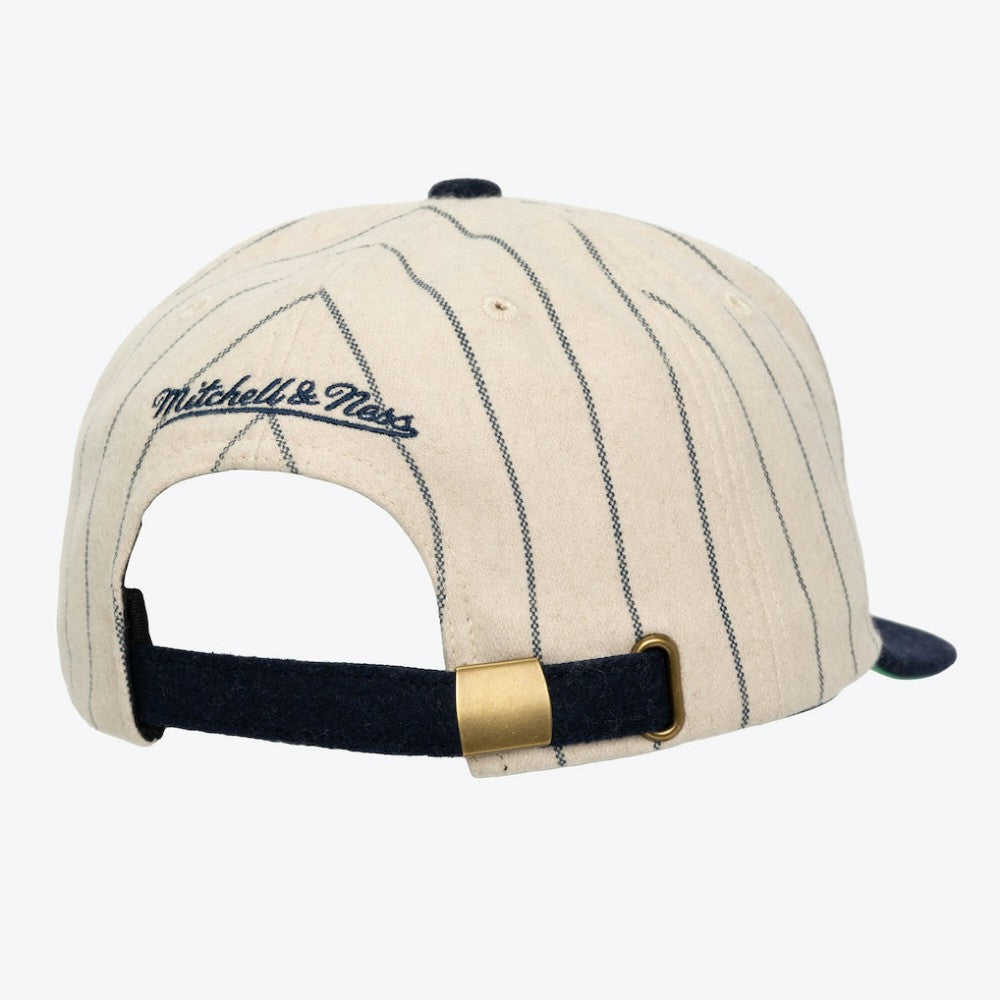 Chicago Cubs Unisex Vintage Ground Melton Wool Pinstripe Adjustable Hat Cream