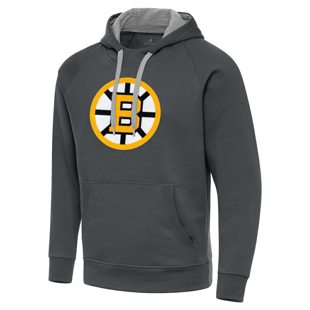 Boston Bruins Antigua Victory Pullover Hoodie - Charcoal Hoodies