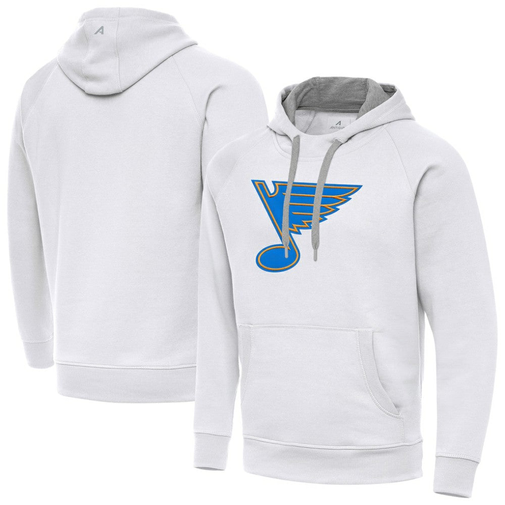 St. Louis Blues Antigua Victory Pullover Hoodie - White Hoodies