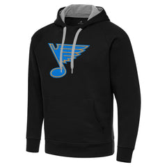 St. Louis Blues Antigua Victory Pullover Hoodie - Black Hoodies