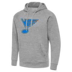 St. Louis Blues Antigua Victory Pullover Hoodie - Heather Gray Hoodies