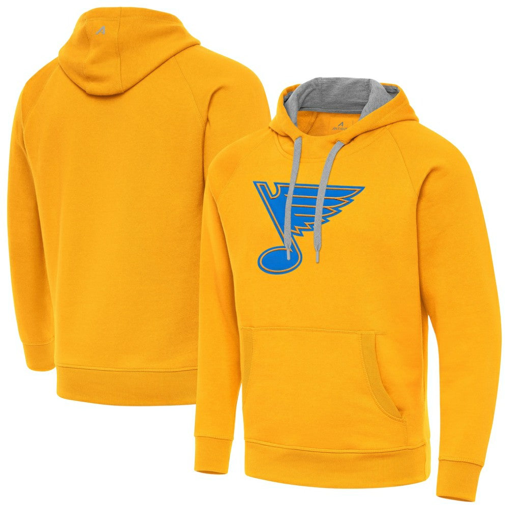 St. Louis Blues Antigua Victory Pullover Hoodie - Gold Hoodies