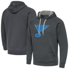 St. Louis Blues Antigua Victory Pullover Hoodie - Charcoal Hoodies
