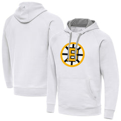 Boston Bruins Antigua Victory Pullover Hoodie - White Hoodies